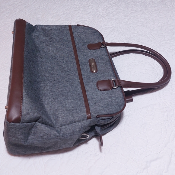 Chaps - Saddle Haven 2.0 Kohl's Pack-All Boarding Bag Laptop Bag Grey & Brown - Picture 5 of 15